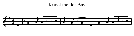 Knockinelder Bay - staff notation