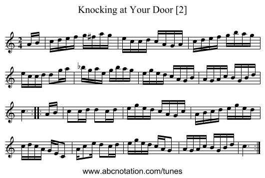 Knocking at Your Door [2] - staff notation