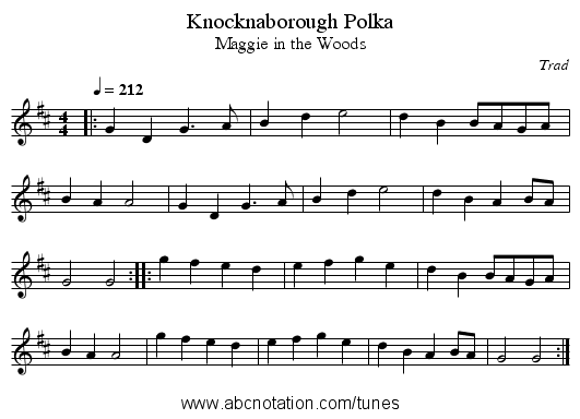 Knocknaborough Polka - staff notation