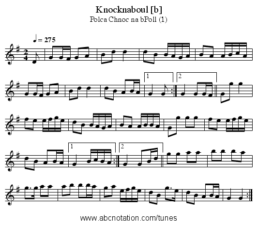 Knocknaboul [b] - staff notation