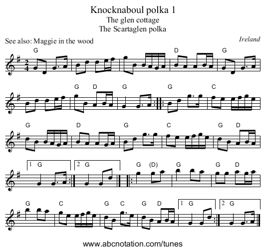 Knocknaboul polka 1 - staff notation