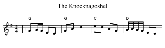 Knocknagoshel, The  - staff notation