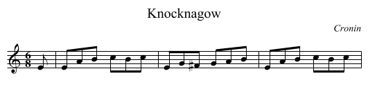 Knocknagow - staff notation
