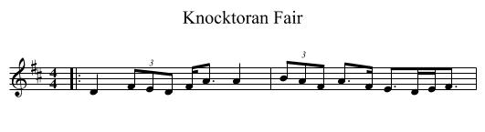 Knocktoran Fair - staff notation