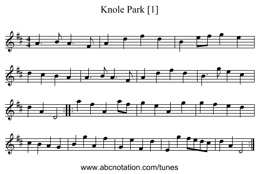 Knole Park [1] - staff notation