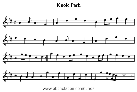 Knole Park - staff notation