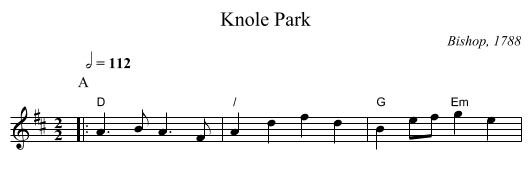 Knole Park - staff notation