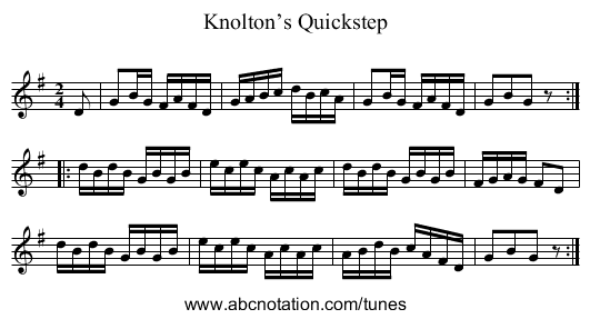 Knolton’s Quickstep - staff notation