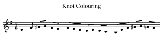 Knot Colouring - staff notation