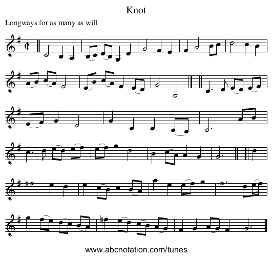 Knot - staff notation