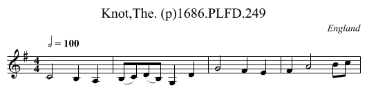 Knot,The. (p)1686.PLFD.249 - staff notation