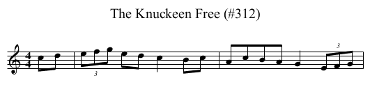 Knuckeen Free (#312), The - staff notation