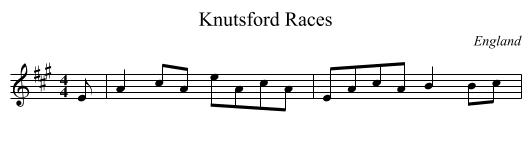 Knutsford Races - staff notation