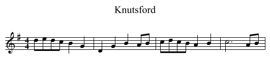 Knutsford - staff notation