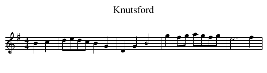 Knutsford - staff notation