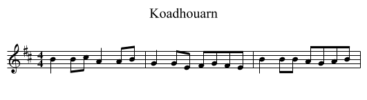 Koadhouarn - staff notation