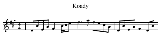 Koady - staff notation