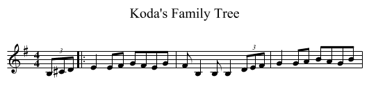 Koda's Family Tree - staff notation