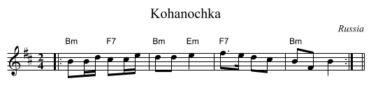 Kohanochka - staff notation