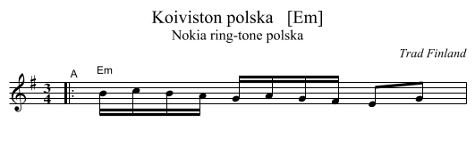 Koiviston polska   [Em] - staff notation