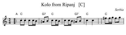 Kolo from Ripanj   [C] - staff notation