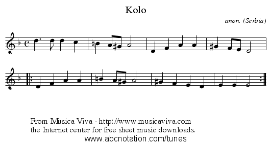 Kolo - staff notation