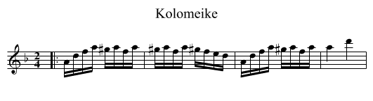 Kolomeike - staff notation