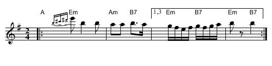 Kolomeike - staff notation