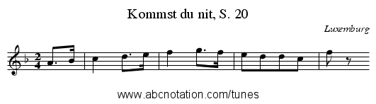 Kommst du nit, S. 20 - staff notation