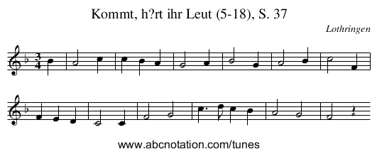 Kommt, h?rt ihr Leut (5-18), S. 37 - staff notation