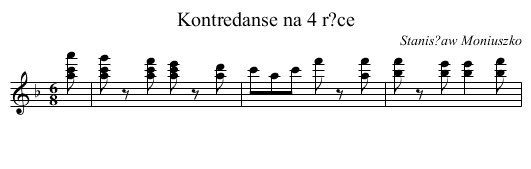 Kontredanse na 4 r?ce - staff notation
