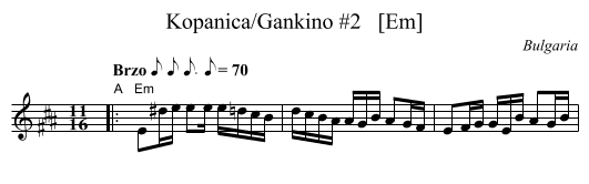 Kopanica/Gankino #2   [Em] - staff notation