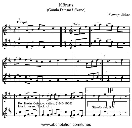 Köraus - staff notation