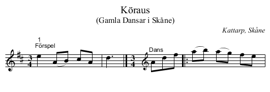 Köraus - staff notation