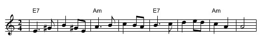 Korobushka - staff notation