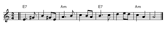 Korobushka - staff notation