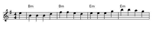 Korybushka - staff notation