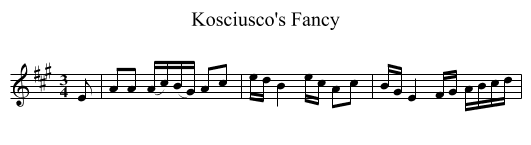 Kosciusco's Fancy - staff notation