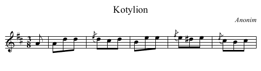 Kotylion - staff notation