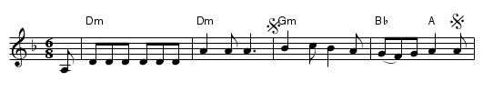Kr&aring;kevise - staff notation