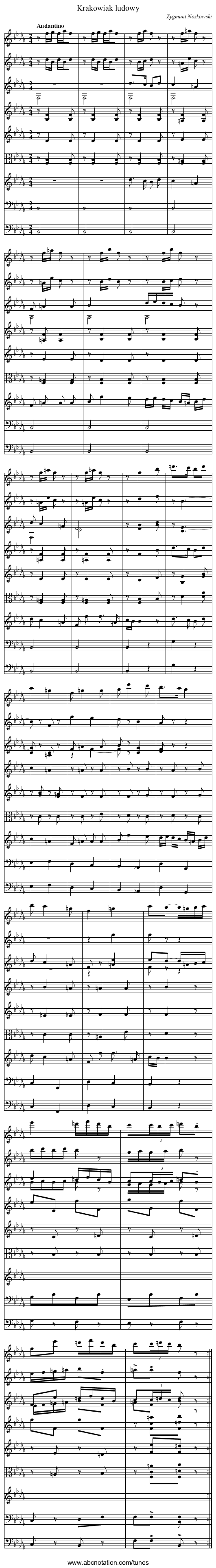 Krakowiak ludowy - staff notation