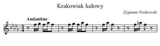Krakowiak ludowy - staff notation