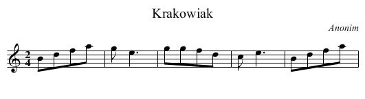 Krakowiak - staff notation