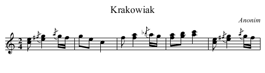 Krakowiak - staff notation