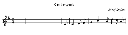 Krakowiak - staff notation
