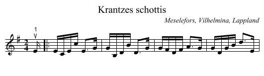 Krantzes schottis - staff notation