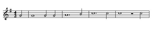 Krauserlin, Mauserlin - staff notation