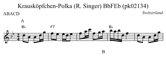 Krausköpfchen-Polka (R. Singer) BbFEb (pk02134) - staff notation