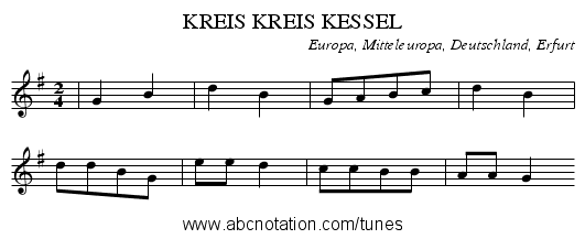 KREIS KREIS KESSEL - staff notation