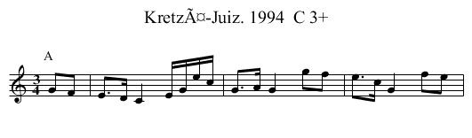 KretzÃ¤-Juiz. 1994  C 3+ - staff notation